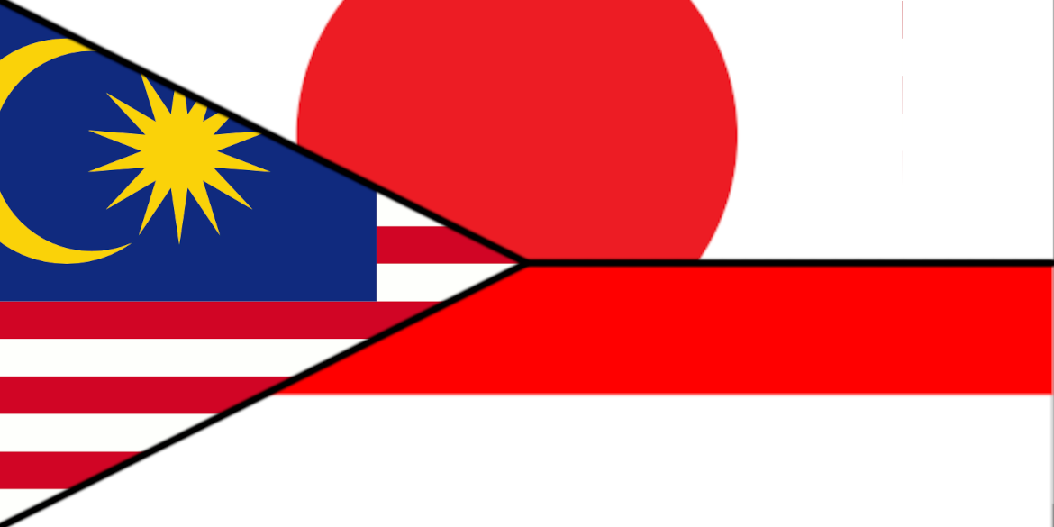 Flag of Japan, Malaysia and Indonesia
